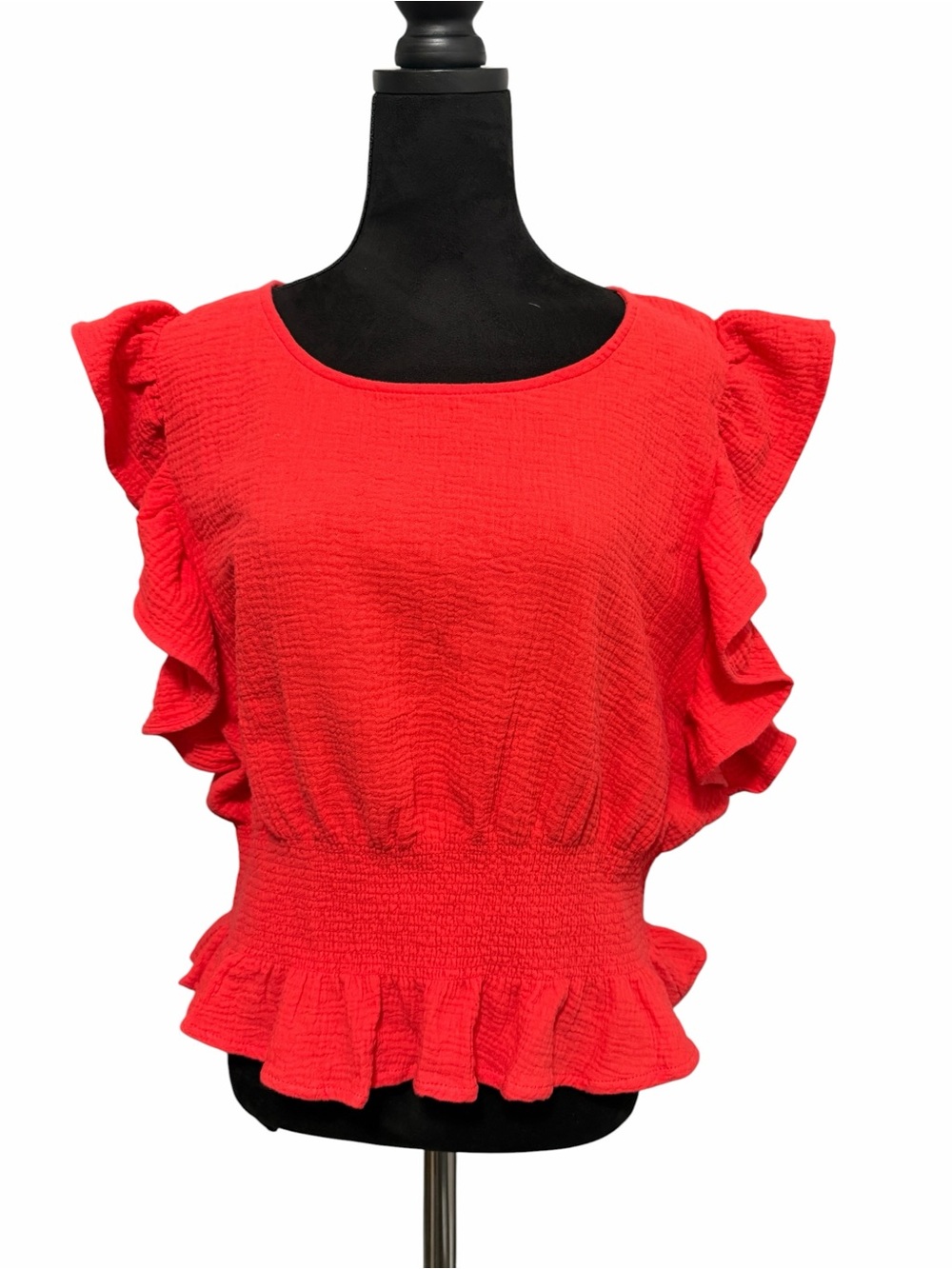 Cupcakes & Cashmere Ruffle Sleeve Top Red - Picture 2 of 9